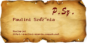 Paulini Szénia névjegykártya